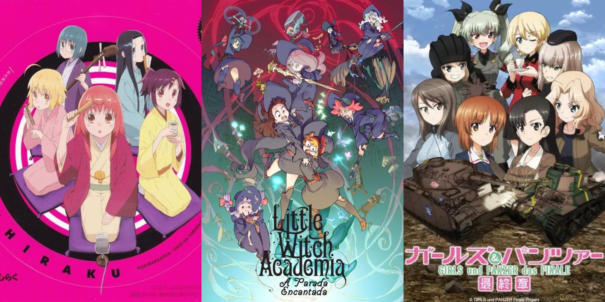 Joshiraku, Little Witch Academia and Girls Und Panzer