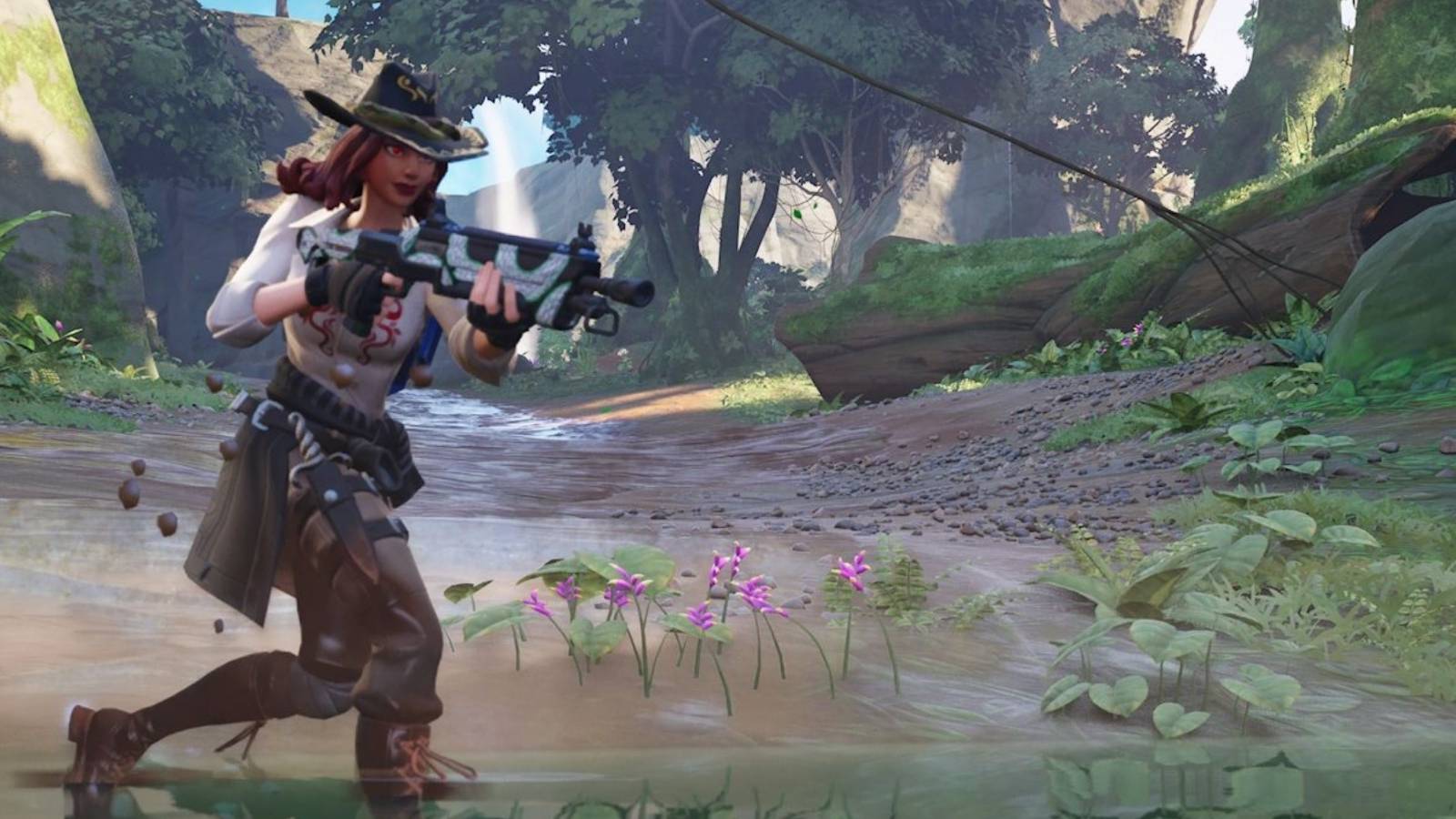 walking through the jungle with an smg