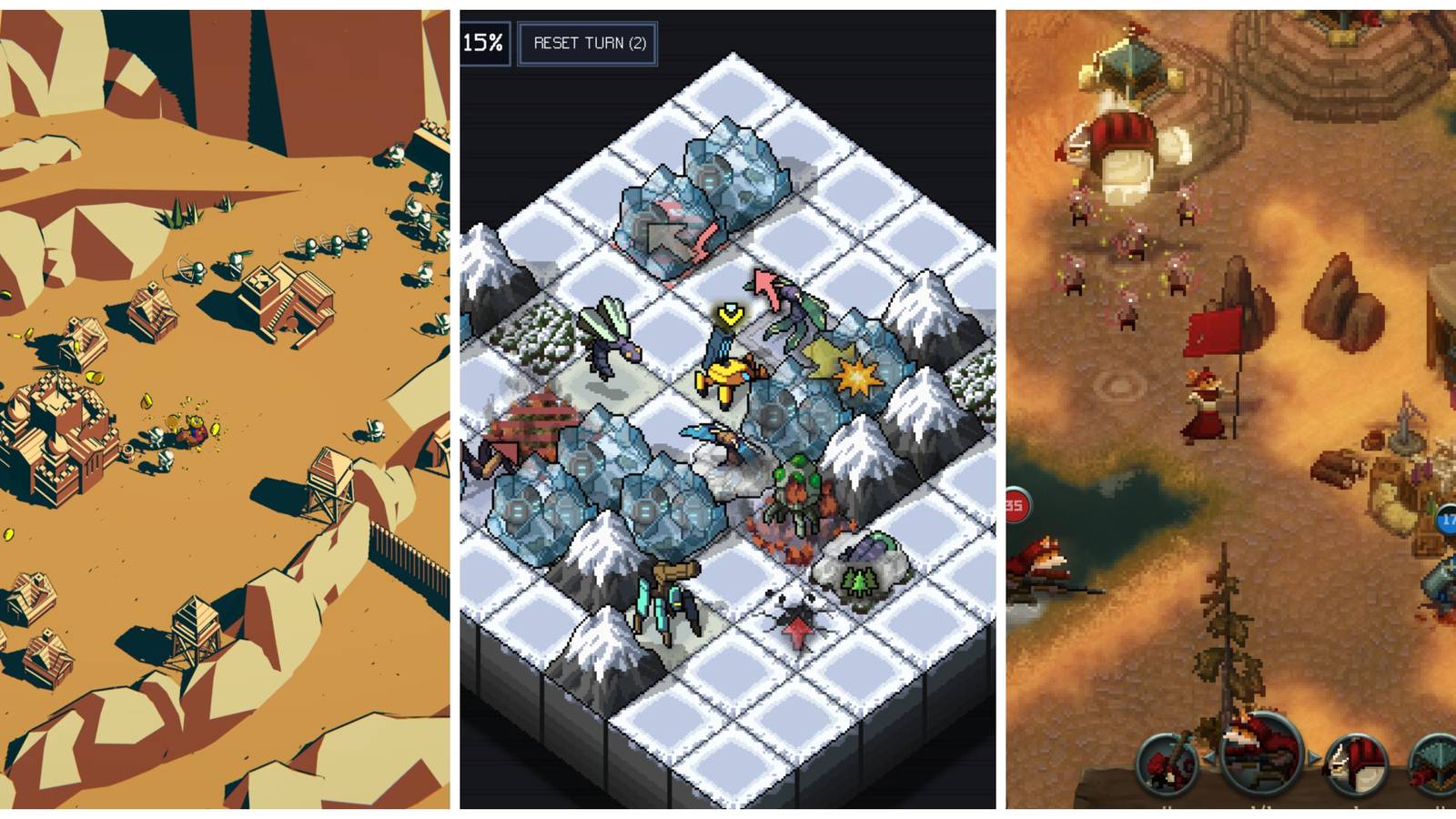 Indie Strategy Games For Beginners (Featured Image) - Thronefall+Into The Breach+Tooth And Tail