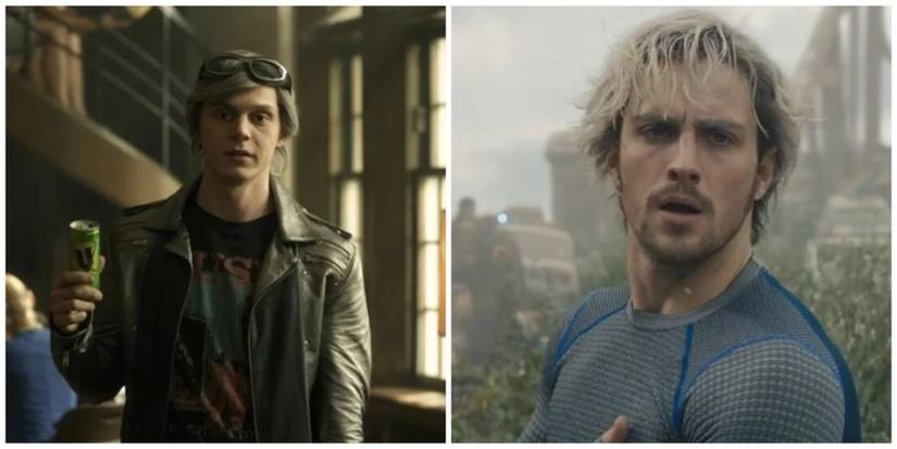 Evan Peters as Quicksilver. Aaron Taylor-Johnson as Quicksilver.