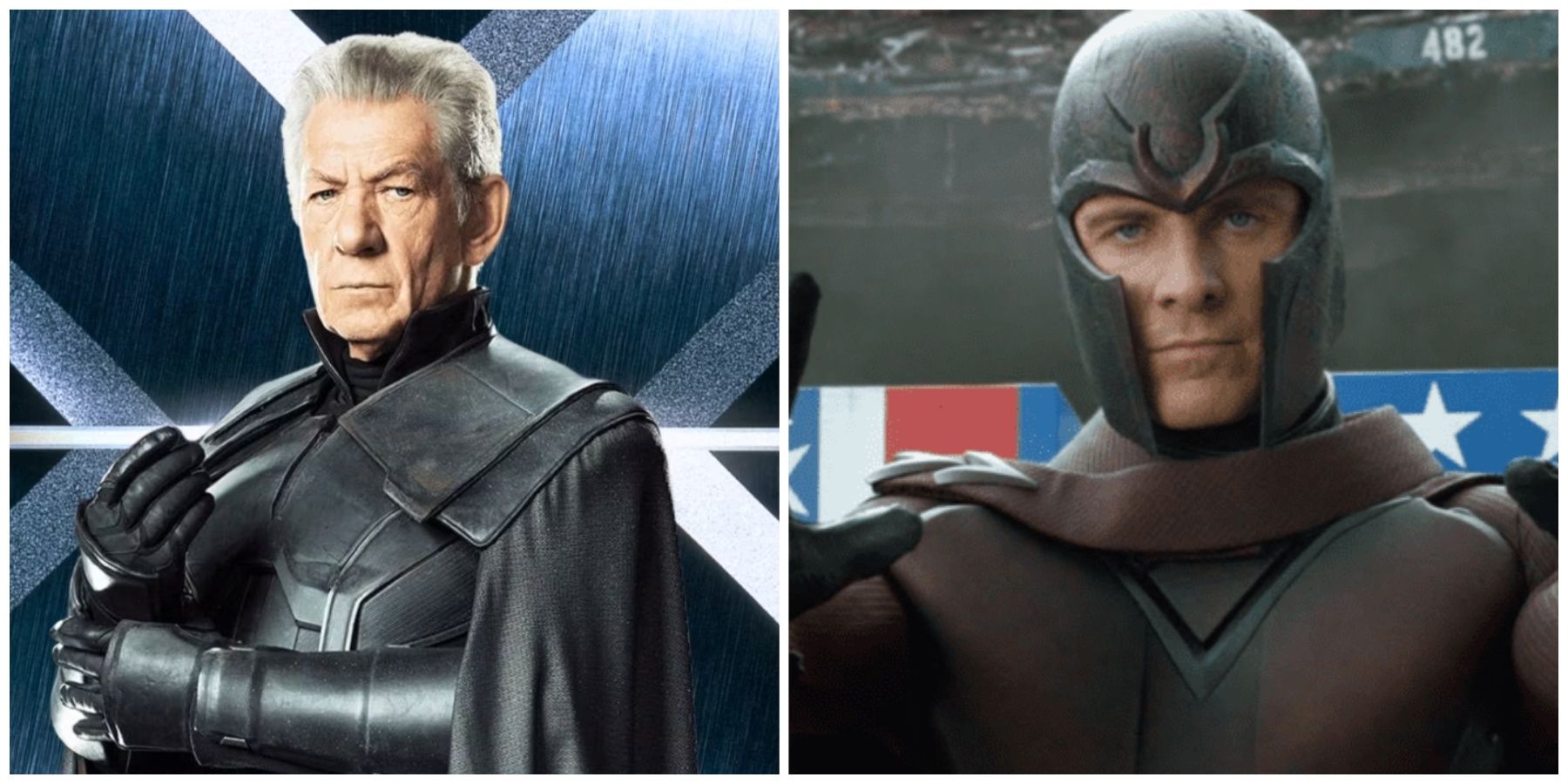 Sir Ian McKellen como Magneto.  Michael Fassbender como Magneto.