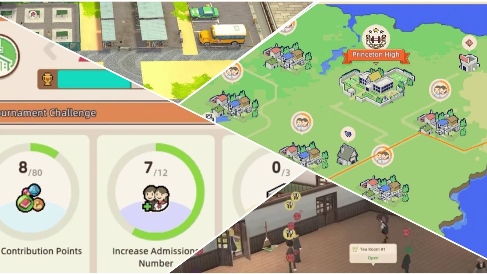 Contribution Points, Map and School Grounds in Let's School