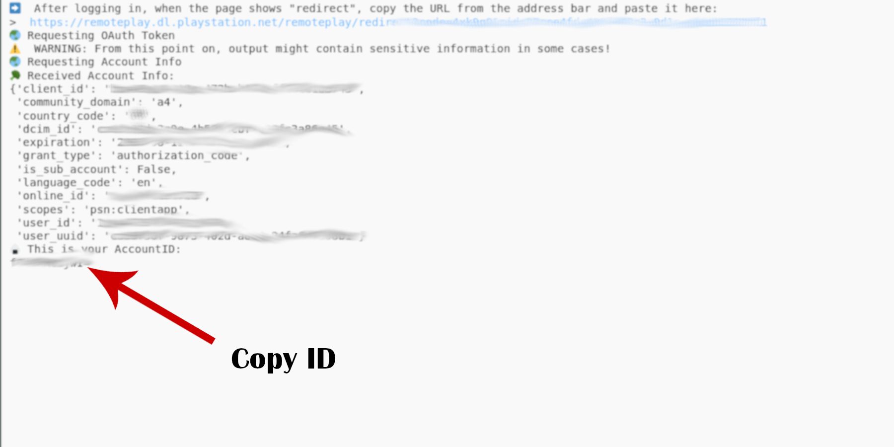 Copy PSN ID from trinket