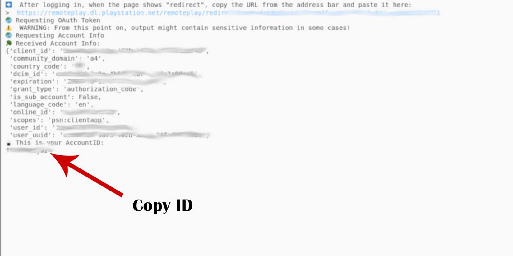 Copy PSN ID from trinket
