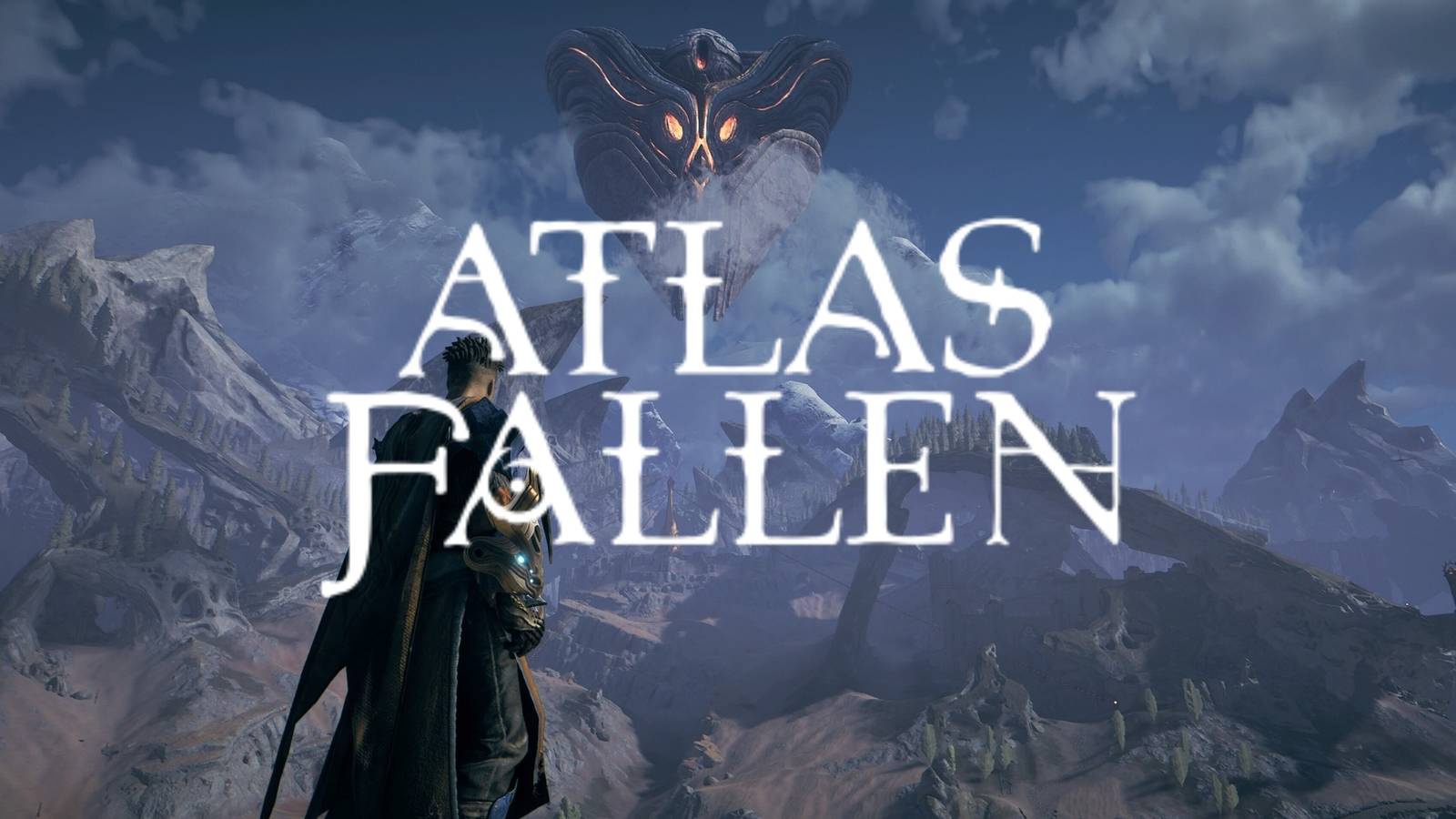 An in-game image from Atlas Fallen with the game's title over the image