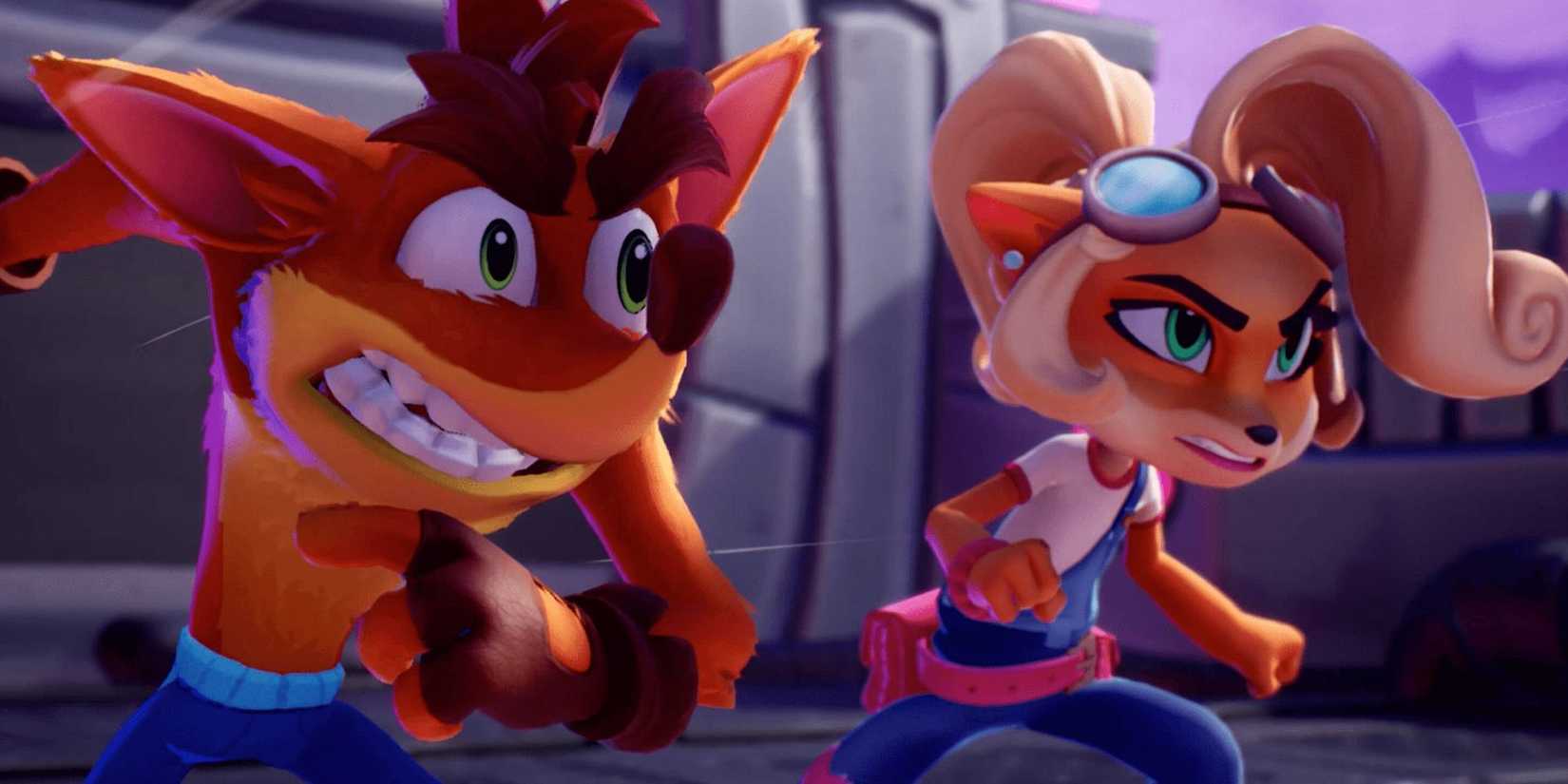 Crash and Coco about to attack an enemy off-screen.