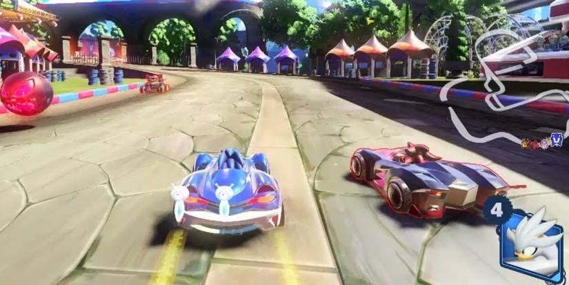 Sonic And Shadow Driving Aside One Another