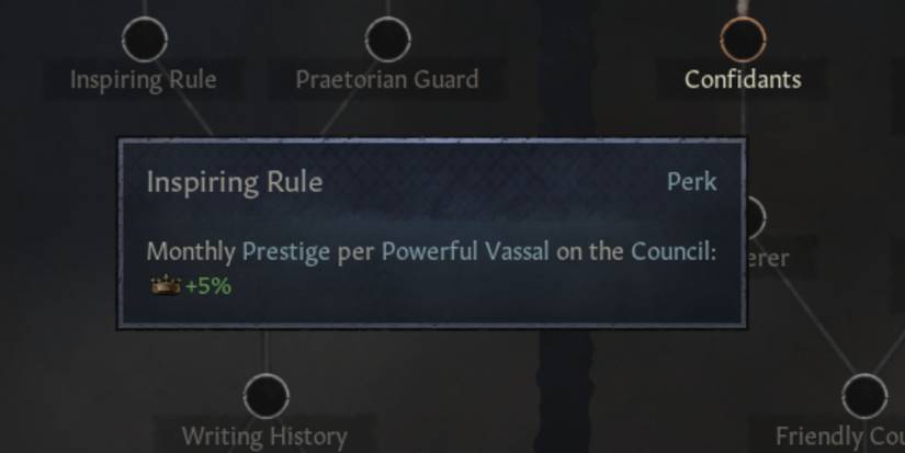 Crusader Kings 3 Inspiring Rule Perk