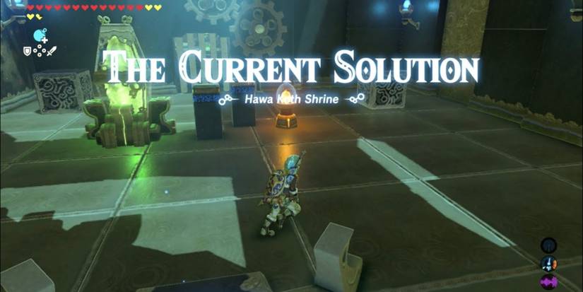 Link about to begin the Current Solution shrine puzzle