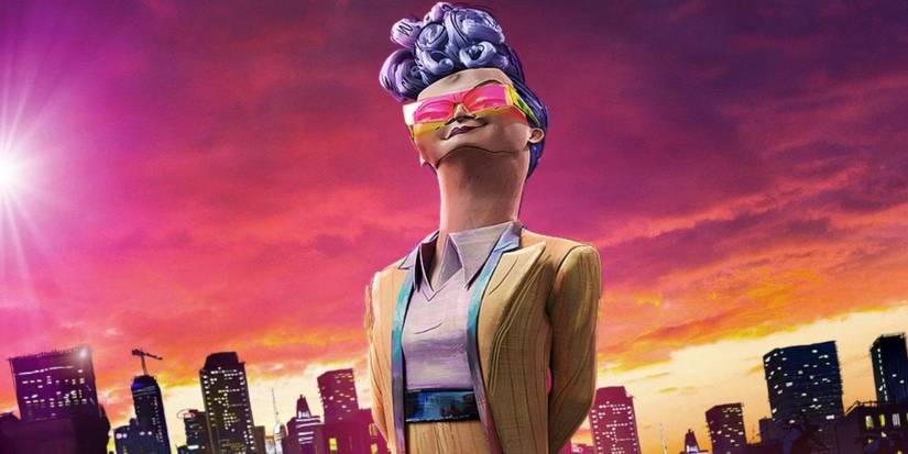 Cynthia Utrom against a pink sky in Teenage Mutant Ninja Turtles Mutant Mayhem