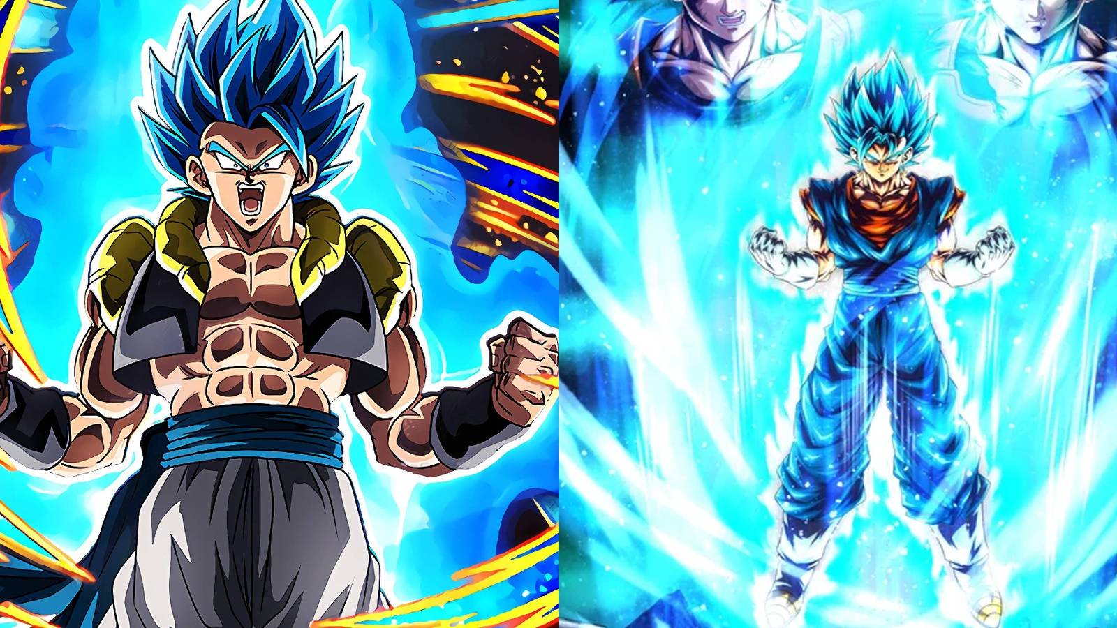 Vegito and Gogeta (Super Saiyan Blue)