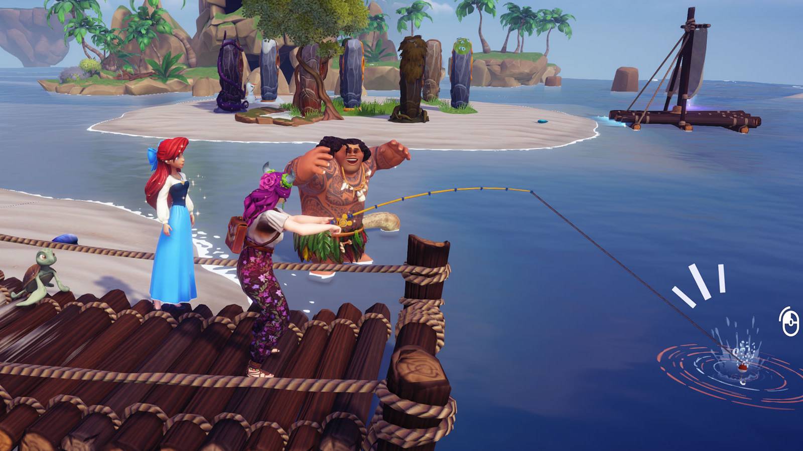 Fishing in Disney Dreamlight Valley.