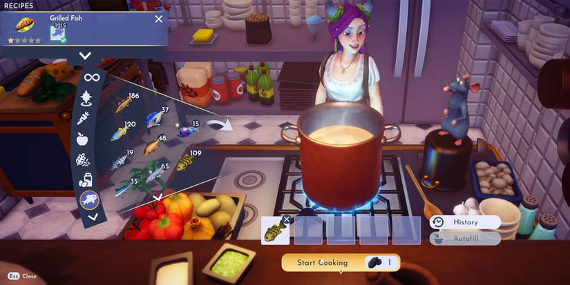 Grilled Fish recipe in Disney Dreamlight Valley.