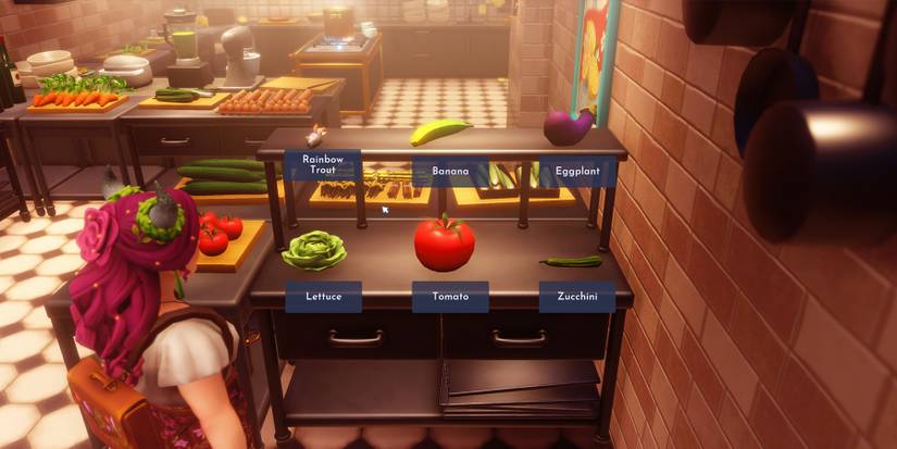 Ingredient shelf in Ratatouille Realm in Disney Dreamlight Valley.