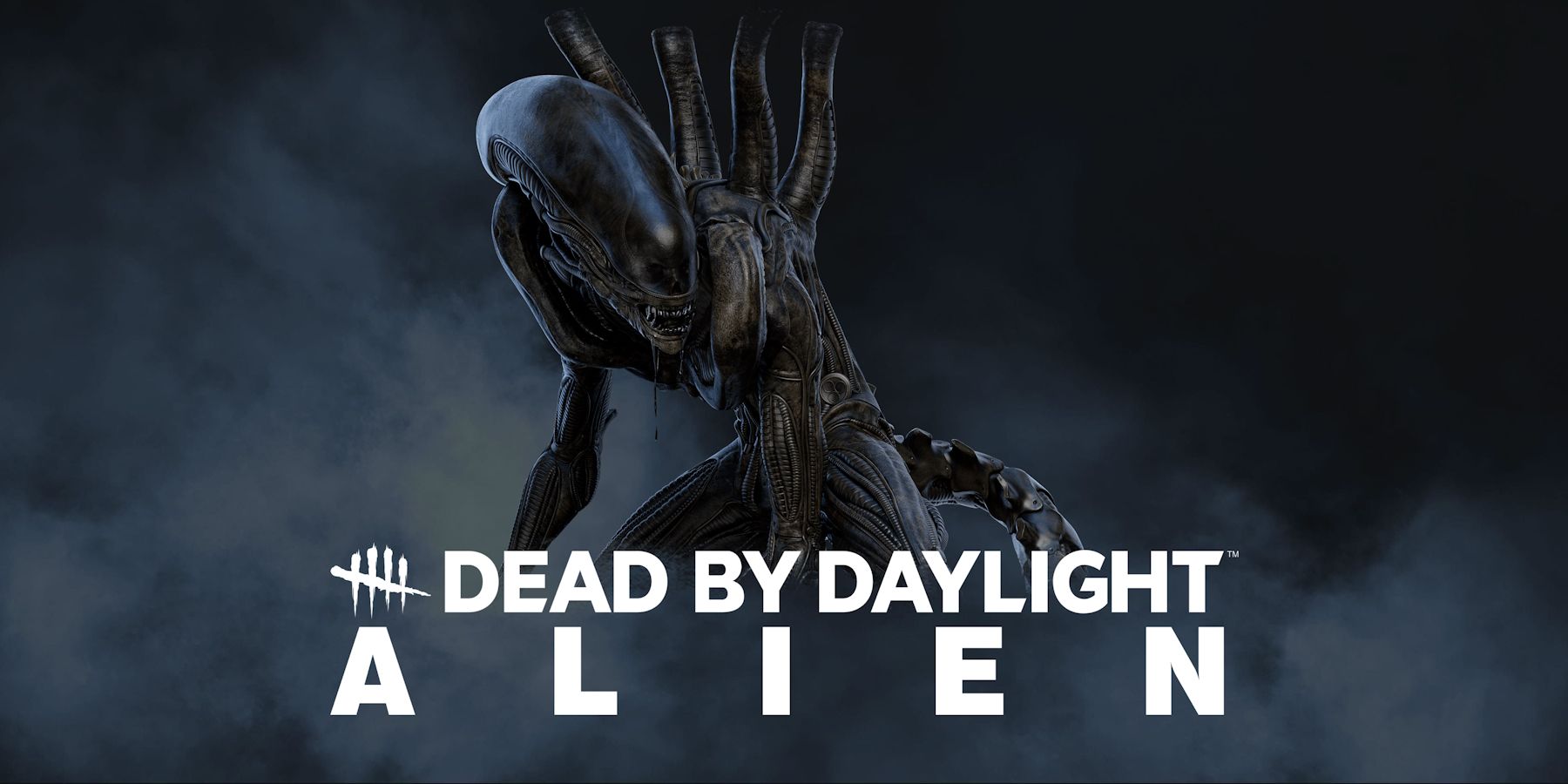 dead by daylight alien logo fog background the xenomorph