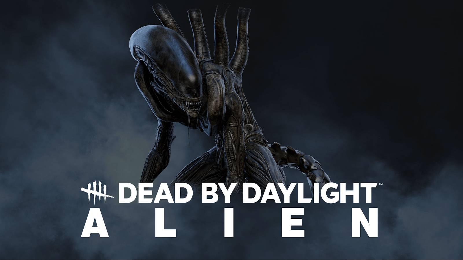 dead by daylight alien logo fog background the xenomorph