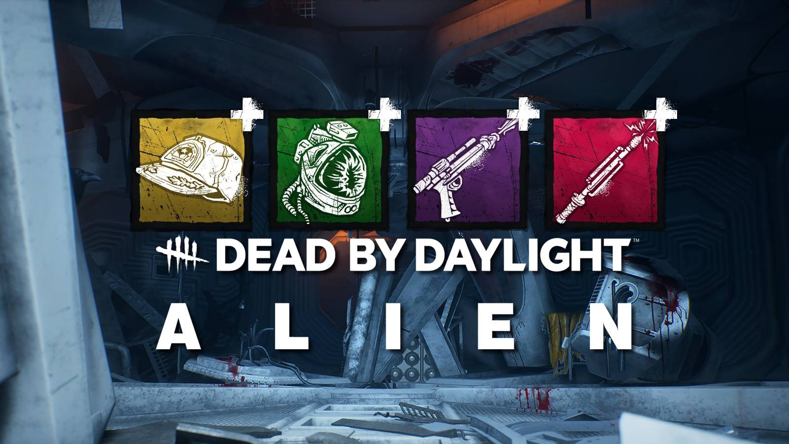 dead by daylight alien logo xenomorph addons nostromo wreckage background