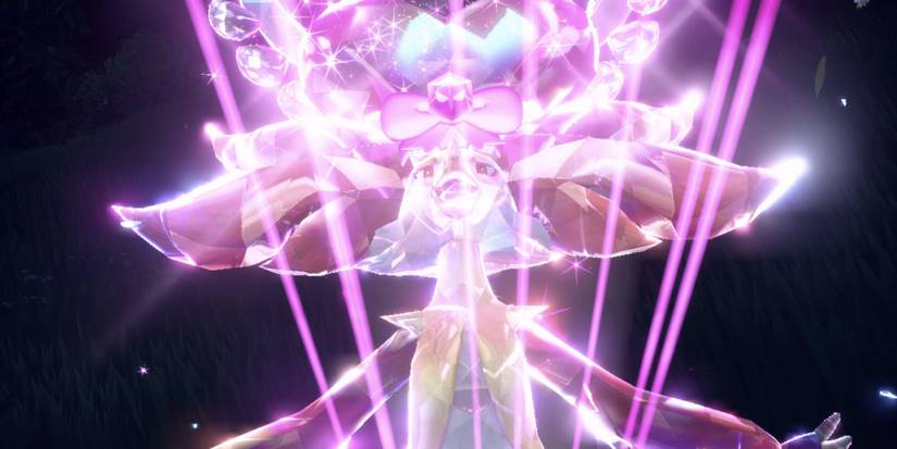 Tera Fairy-type Delphox in a Tera Raid in Pokemon