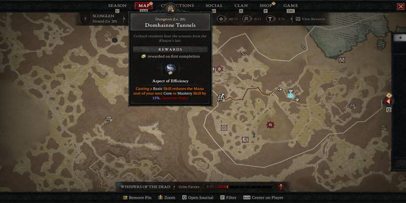 Domhainne Tunnels location in Diablo 4