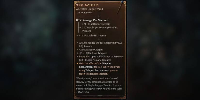 diablo 4 the oculus wand item card