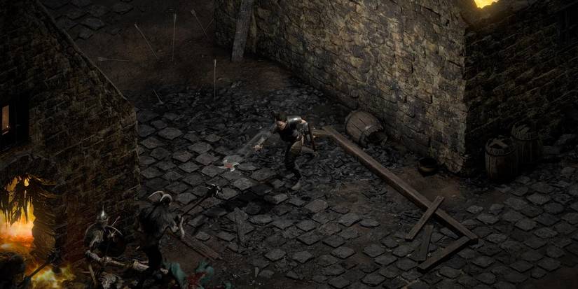 a character from diablo 2 in combat