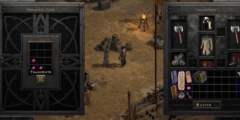 an image of diablo 2 with the ui