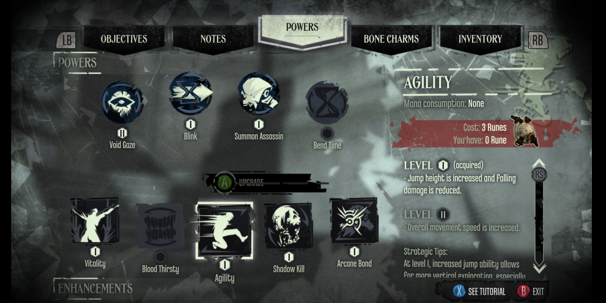 Dishonored menu UI