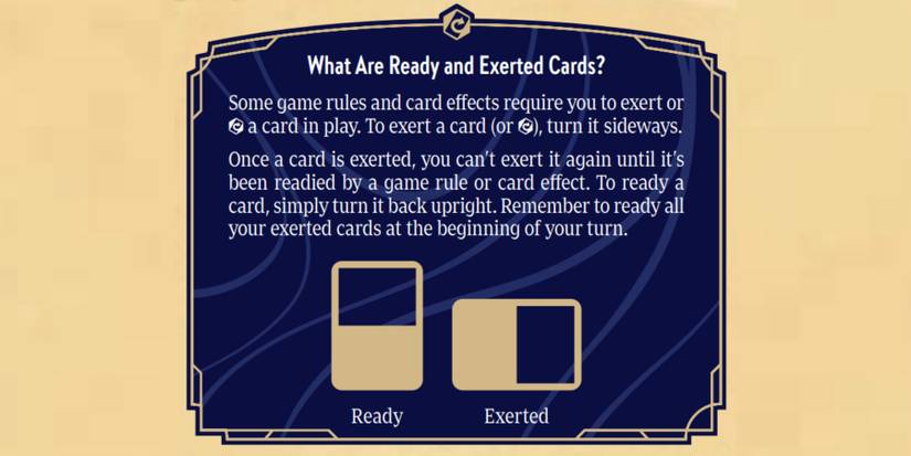 disney lorcana beginning phase ready exerted cards