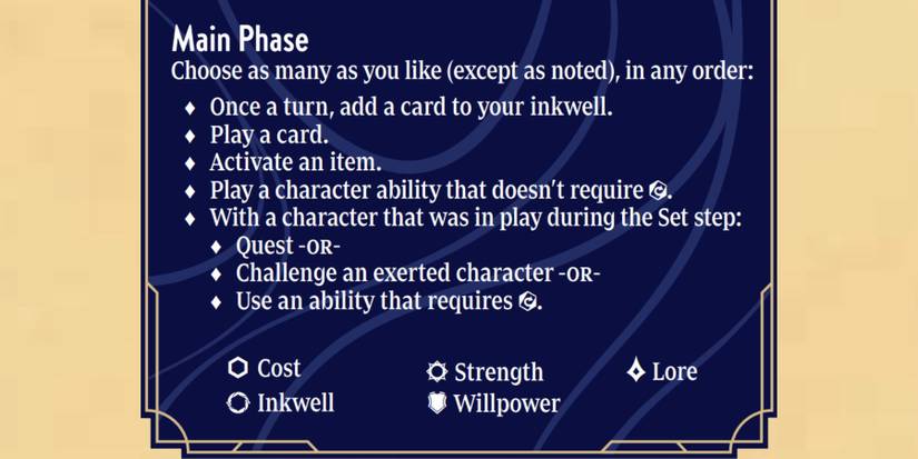 disney lorcana main phase