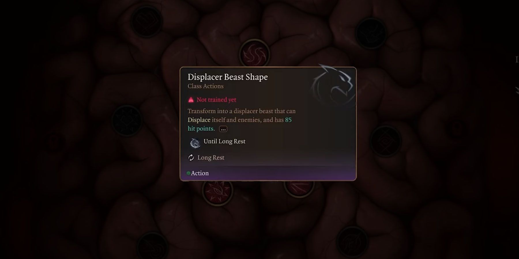 Displacer Beast Shape in Baldur's Gate 3