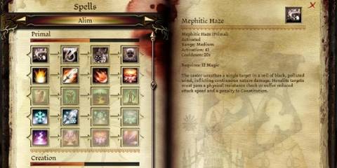 List of spells in a book Dragon Age Origins 