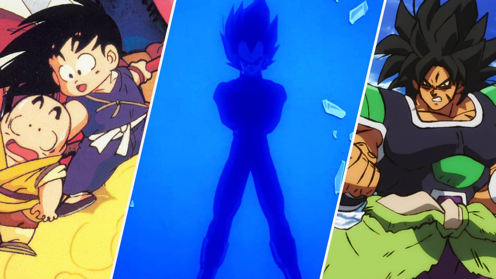 dragon ball movies broly vegeta goku and krillin