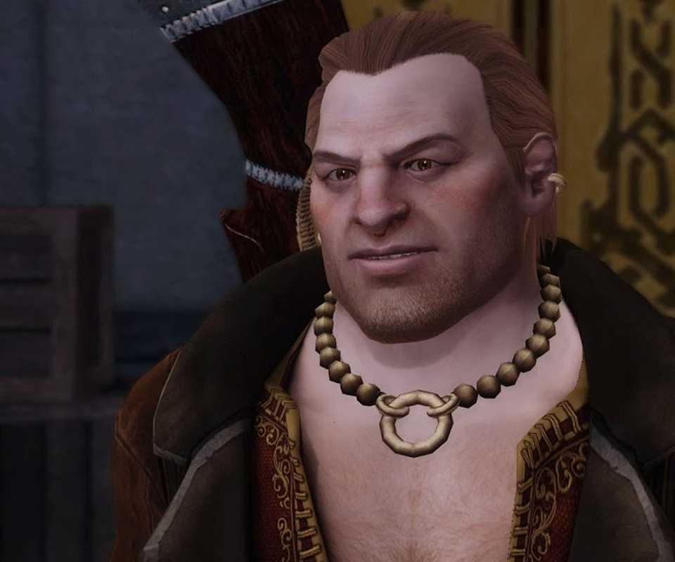 Dragon Age 2 Varric Tethras standing looking forward