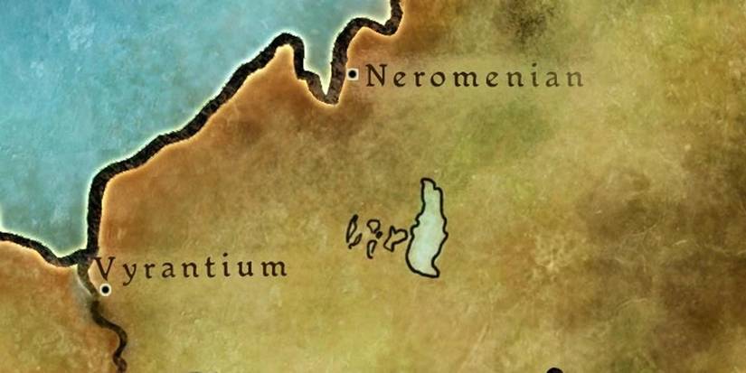 Dragon Age Map showing Vyrantium and Neromenian