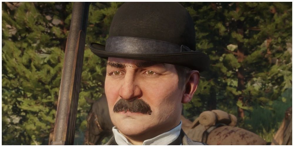 edgar ross wearing a hat looking into the distance Red Dead Redemption