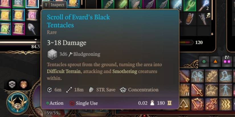 Evard's Black Tentacle scroll in Baldur's Gate 3