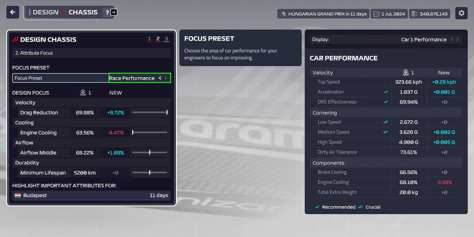 F1 Manager 2023 Best Upgrades Chassis