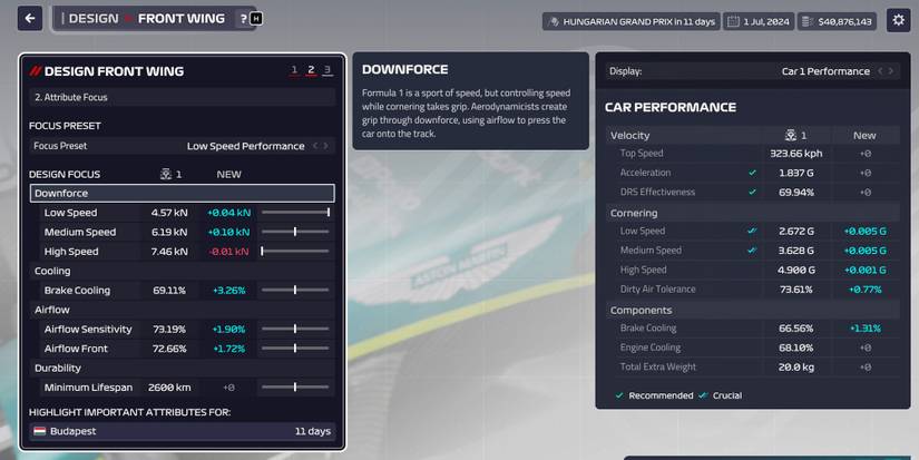 F1 Manager 2023 Best Upgrades Front Wing
