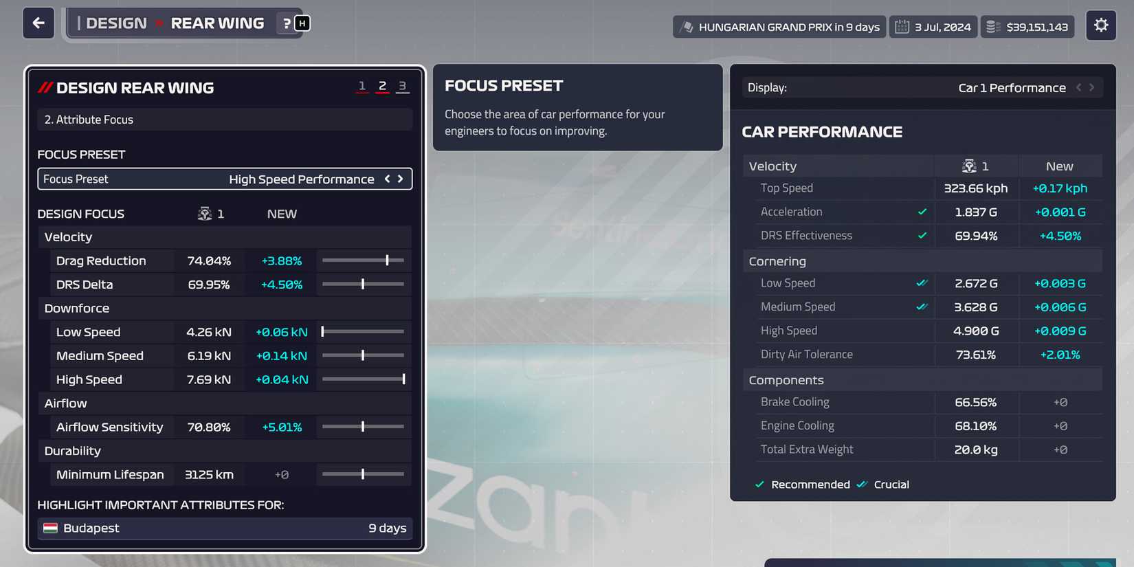 F1 Manager 2023 Best Upgrades Rear Wing