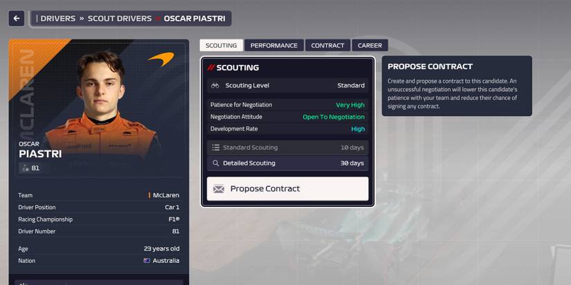 F1 manager 23 Replacement Drivers Scouting