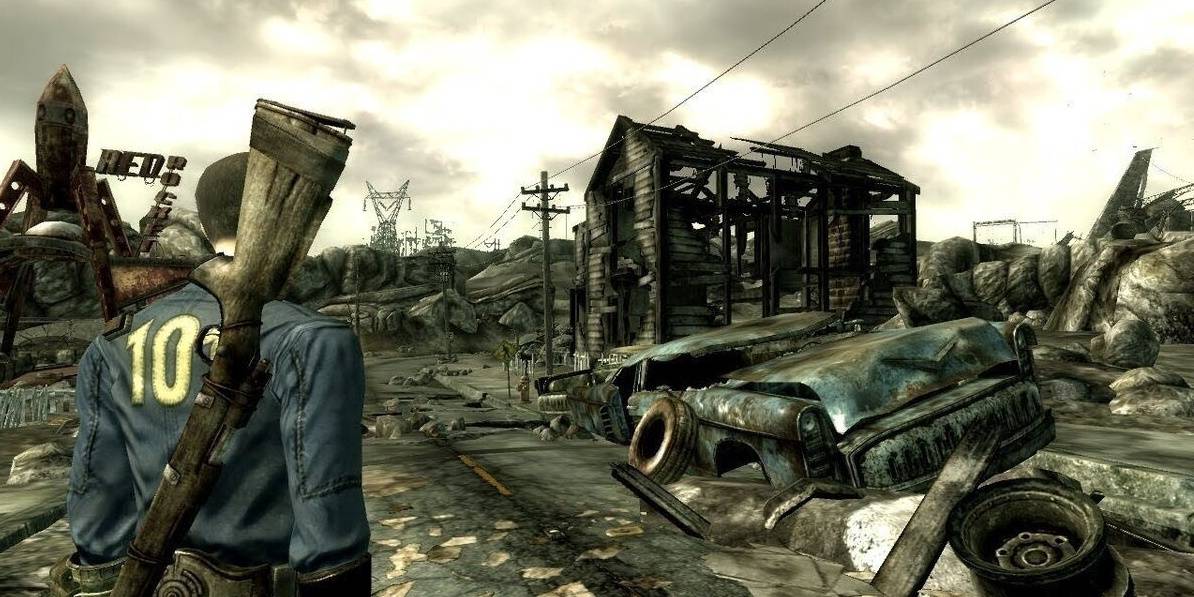 Fallout 3 Protagonist looks at wasteland
