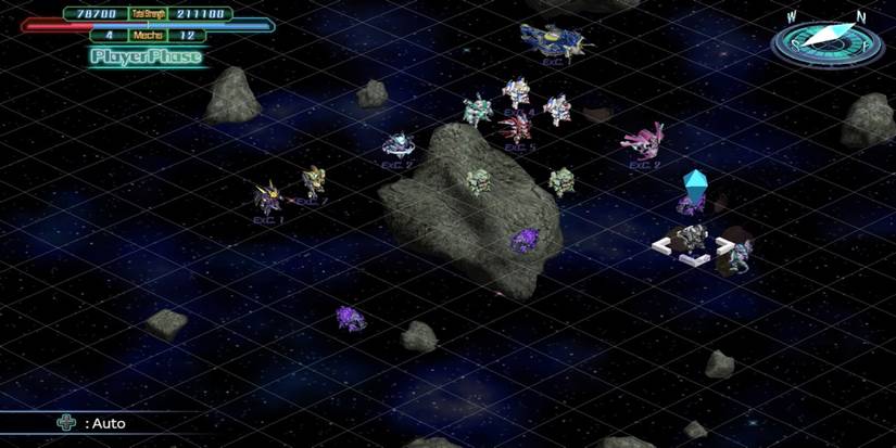 Fighting a battle in Super Robot Wars 30