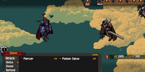 Fighting a sky battle in Chained Echoes