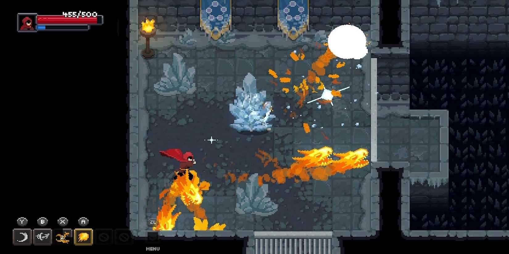 Fighting enemies in Wizard of Legend