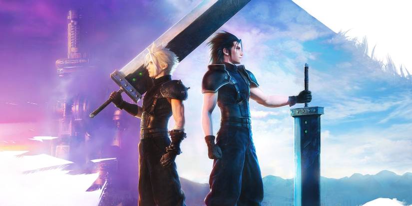 A promotional image of Cloud Strife and Zack Fair standing together in Final Fantasy 7 Ever Crisis.