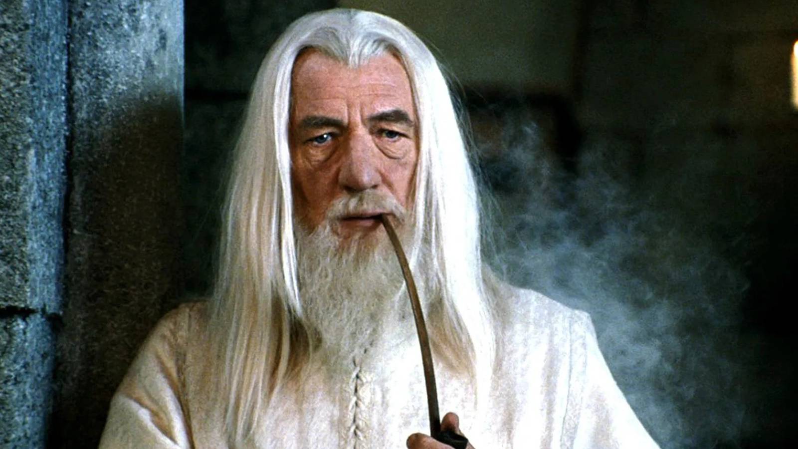 Gandalf The White smoking a pipe