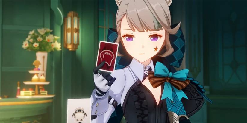 genshın ımpact lynette holding lyney card