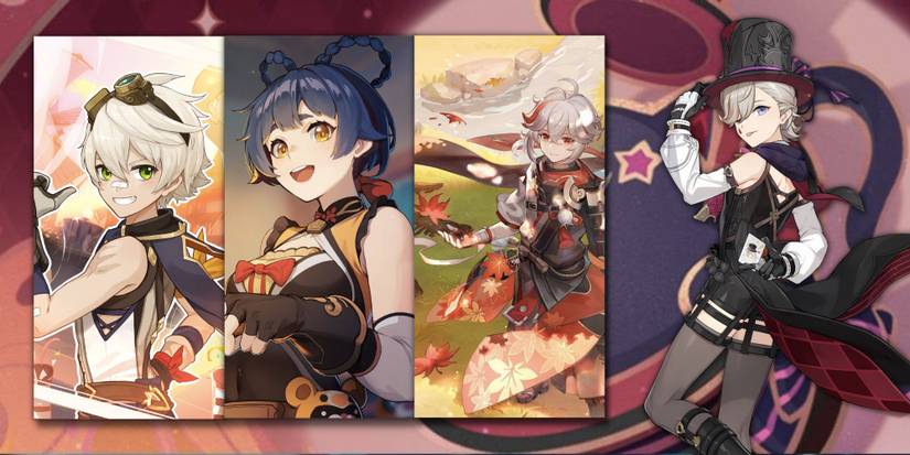 Genshin Impact Lyney + Bennett, Xiangling, Kazuha-1