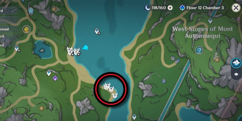 Genshin Impact pluie lotus location farming route