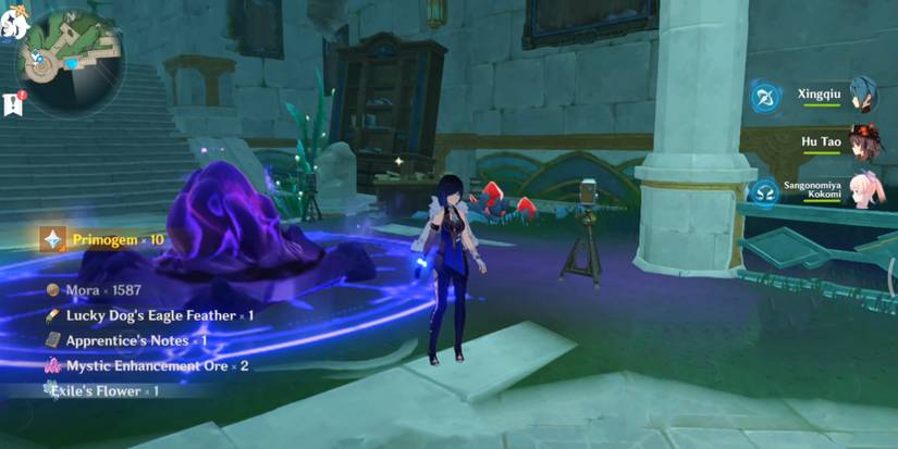 genshin impact why are there scarlet quartz and dark purple mad in the room